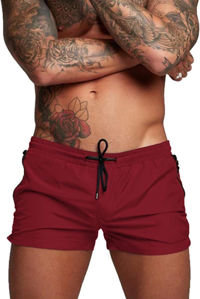 Detalle de COOFANDY Quick-Dry Men’s Swim Trunks with Mesh Lining, Zipper Pockets