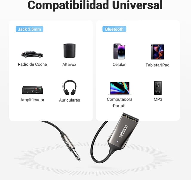 Thumbnail 5 de UGREEN Receptor Bluetooth 6.0 con Jack 3.5 mm