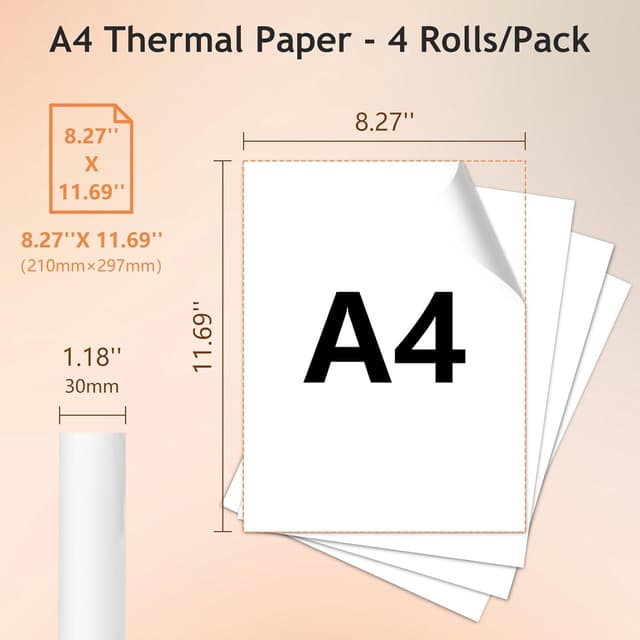 Detalle 2 de SMOCTAR A4 thermal paper, 4 rolls