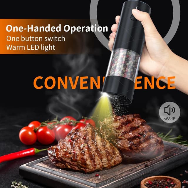 Detalle 2 de Lidaop 2Pack Electric Salt & Pepper Grinder Set