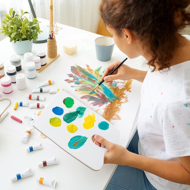 Detalle de Stationery Island A4 Tear-Off Palette Pad (50 Sheets, 80gsm) for Oil, Acrylic & Watercolour Painting