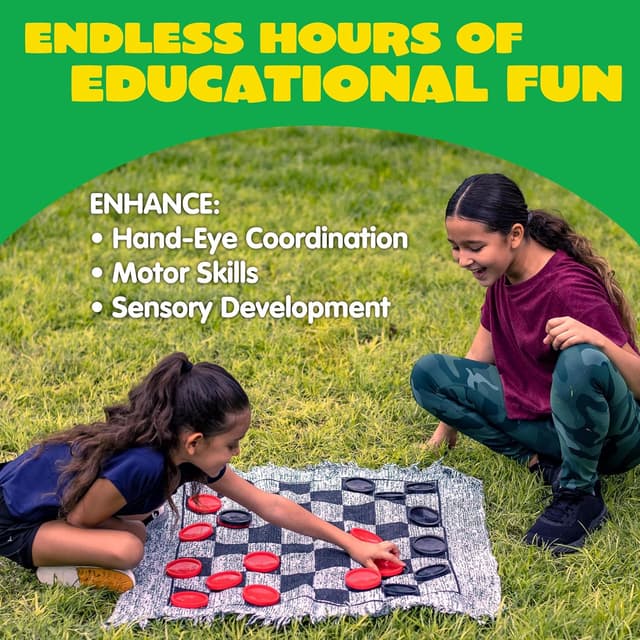 Thumbnail 4 de Vintage Giant 3-in-1 Checkers Game, 24 Chips ♟