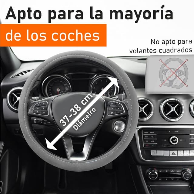 Thumbnail 4 de Upgrade4cars Funda Volante Coche Gris 37-39 cm