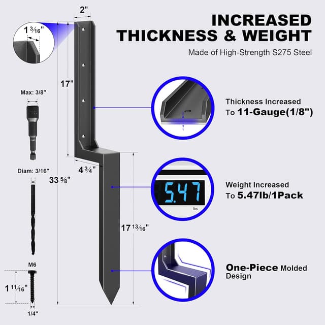 Detalle 1 de AKINGKONG Fence Post Repair Kit 11-Gauge