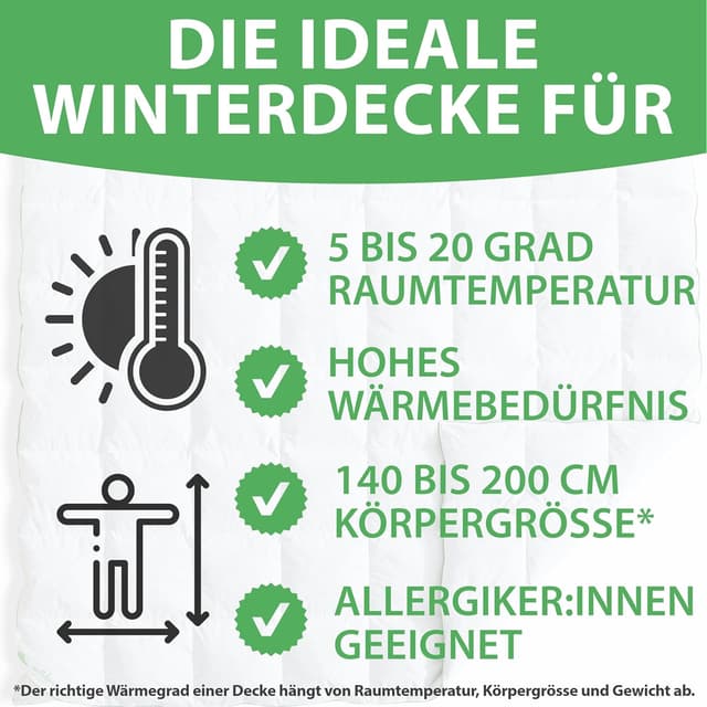 Thumbnail 5 de Welldora Komfort Bettdecke 135x200 Daunendecke