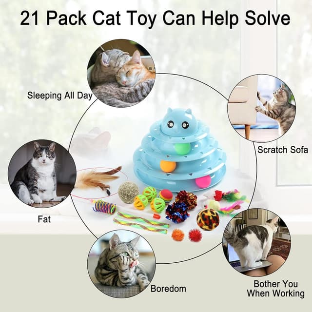 Thumbnail 4 de Suhaco 21 Pack Cat Toys for Indoor Cats