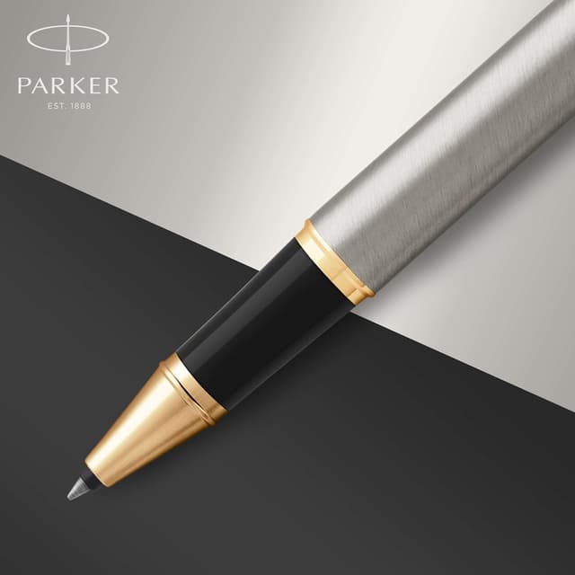 Detalle de Parker IM Rollerball Pen in Brushed Metal with Fine Point Black Ink (Gift Box)