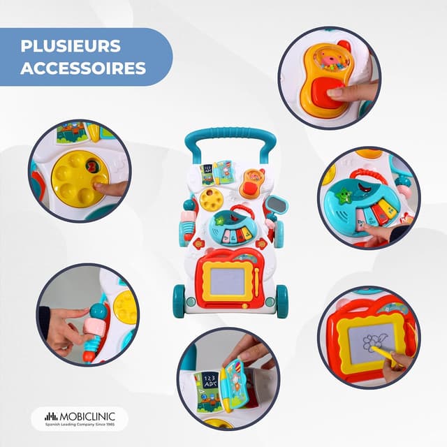 Detalle de Mobiclinic Chariot de marche bébé avec musique, lumières et vitesse réglable (dès 6 mois)