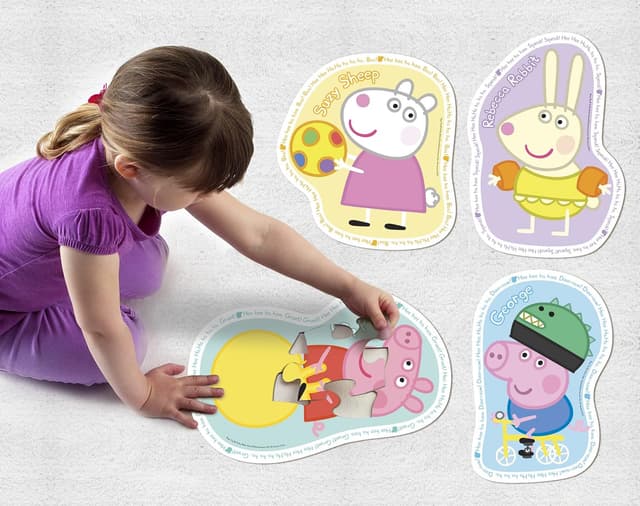 Thumbnail 6 de Ravensburger Peppa Pig 4 Large Shaped Jigsaw Puzzles (10, 12, 14, 16 Pieces) for Kids 3+