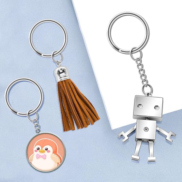 Thumbnail 3 de AiQInu 100 Pezzi Anelli Portachiavi con Catena 25 mm