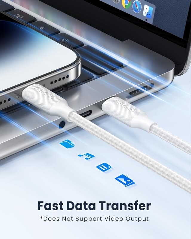 Detalle de RAVIAD Cavo USB‑C a Lightning MFi (1 m, 2 pezzi) con ricarica rapida e sincronizzazione