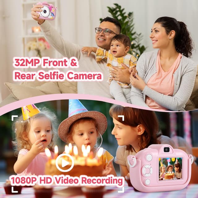 Detalle de ZUODUN Kids Camera 1080P with 32GB SD Card