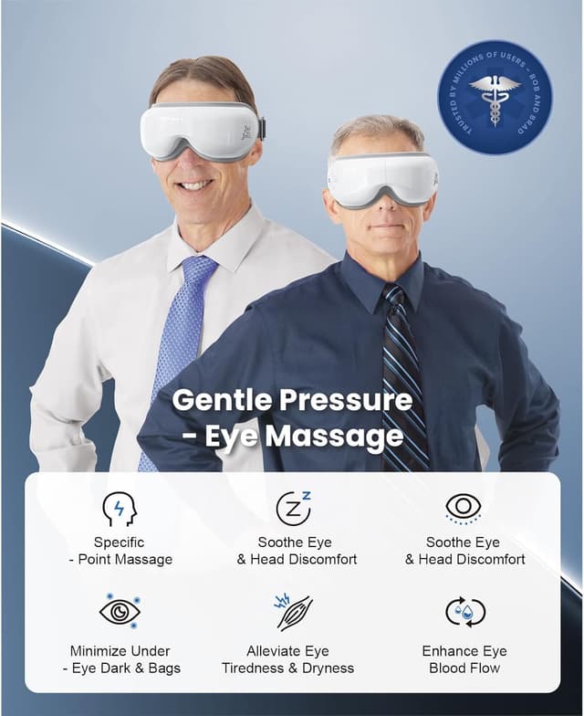 Detalle 2 de Bob and Brad EyeOasis 3 Heated Massage Eye Mask with Heat & Cooling Gel Mask and Music