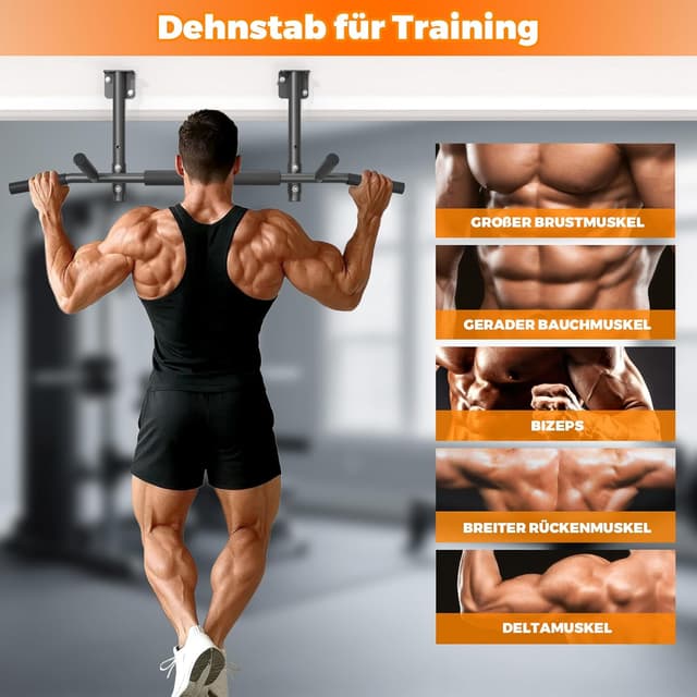 Detalle de ONETWOFIT Barra per trazioni 3 in 1 da parete o soffitto, portata max 200 kg