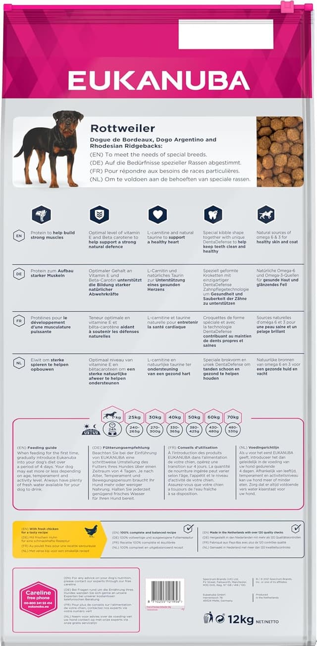 Detalle 2 de Eukanuba Breed Specific Alimento secco per Rottweiler adulti 12 kg