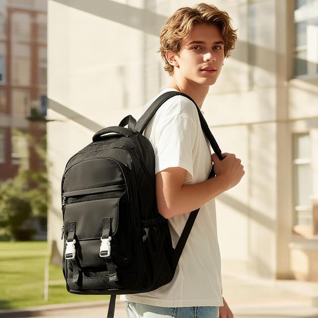 Thumbnail 6 de HYC00 lightweight school backpack for teenage girls (22-litre capacity, laptop-friendly, waterproof-style)