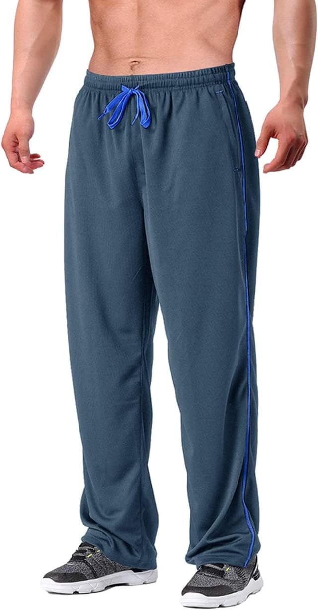 Detalle de EKLENTSON men’s mesh jogging tracksuit bottoms with zipper pockets