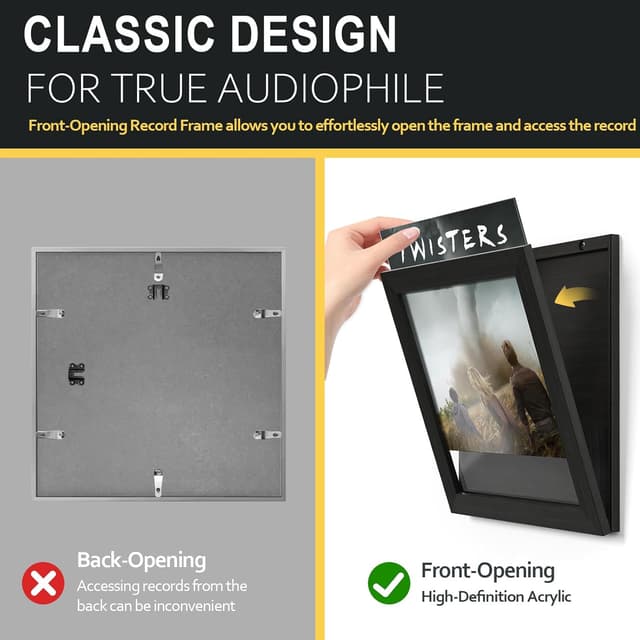 Thumbnail 1 de Emfogoo Porte Vinyle Murale 12x12 Noir