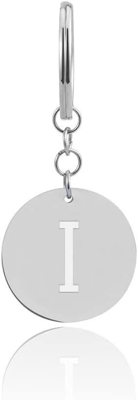 Detalle de Portachiavi GD GOOD.designs EST. 2015 con lettera e chip per carrelli della spesa in acciaio inox argento