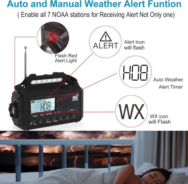 Thumbnail 1 de Auto NOAA Digital 5000 Weather Radio with Backlit LCD Screen