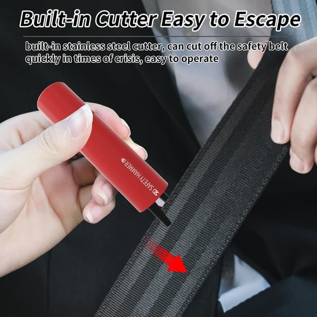 Detalle de Tierwarf Car Safety Hammer 2-in-1 window breaker & seatbelt cutter (2 pack)