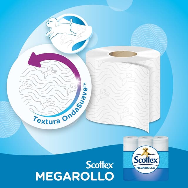 Detalle de Scottex Megarollo papel higiénico 48 rollos (equiv. 96) 🧻