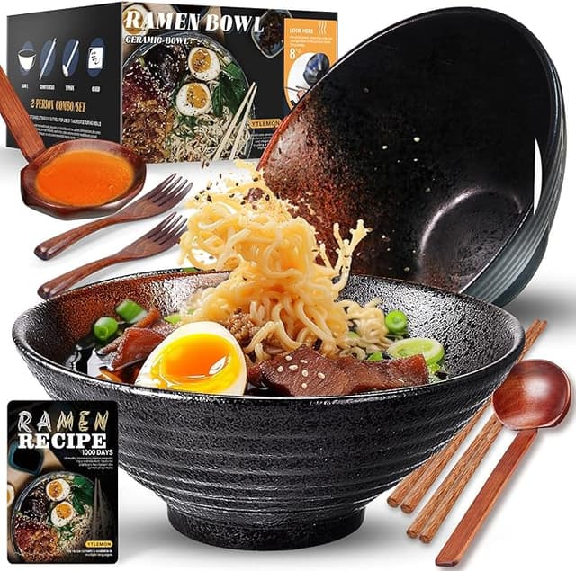 Imagen de YTLEMON Juego de Cuencos de Cerámica Ramen 1000ml 🍜 en OfertitasTOP