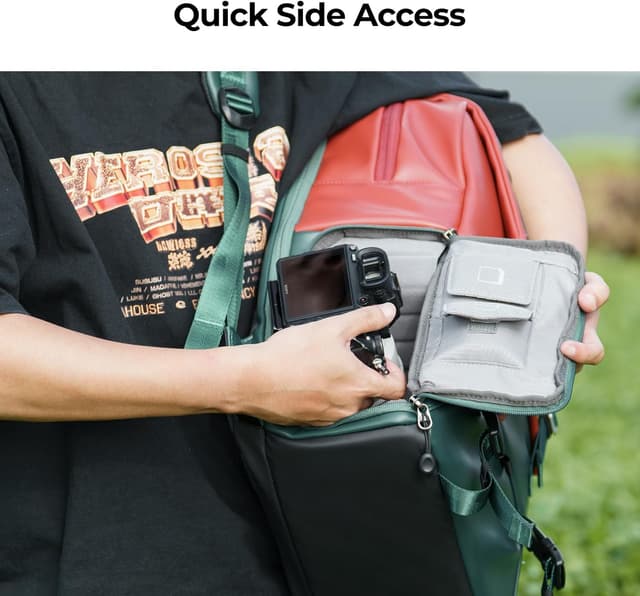 Detalle de K&F CONCEPT 20L Camera Backpack with Raincover & 15.6-inch Laptop Compartment