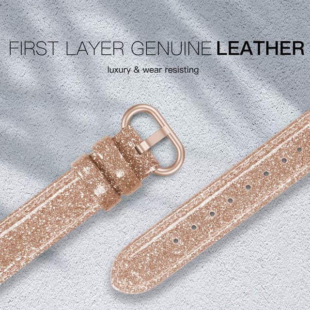 Detalle 2 de PARMPH slim genuine leather Apple Watch strap (compatible with 38mm, 40mm, 41mm & 42mm, Series 10–1)