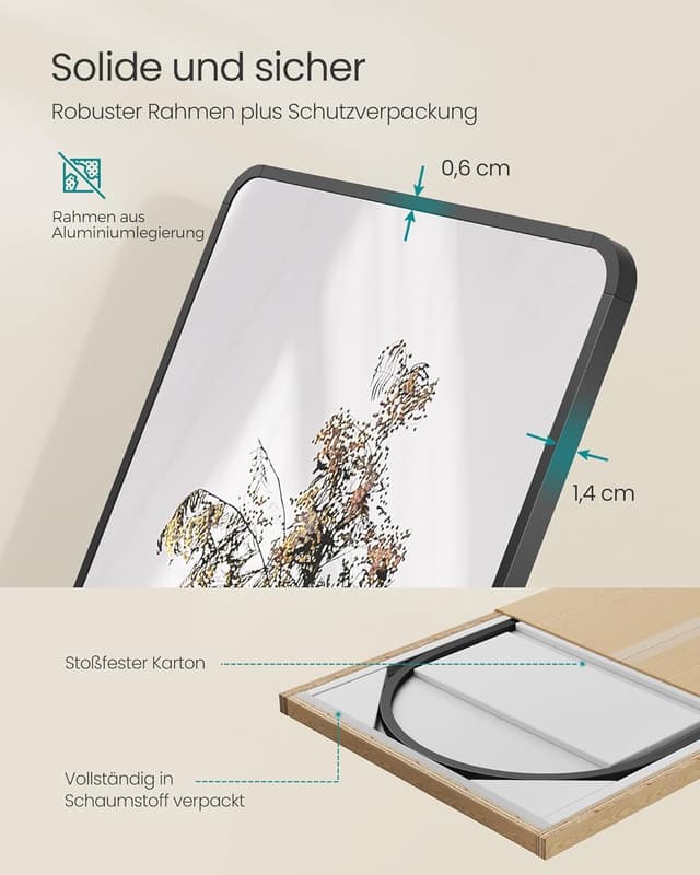 Detalle 2 de SONGMICS Ganzkörperspiegel 150 x 40 cm