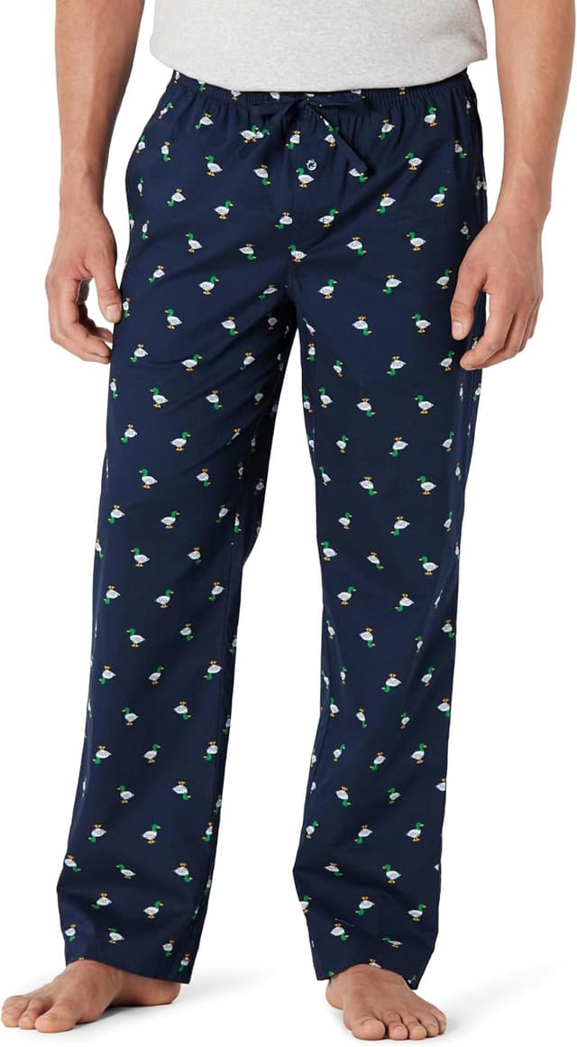 Detalle de Amazon Essentials Herren-Pyjama-Hose aus Baumwoll-Stretch-Popeline mit OEKO-TEX-Zertifizierung