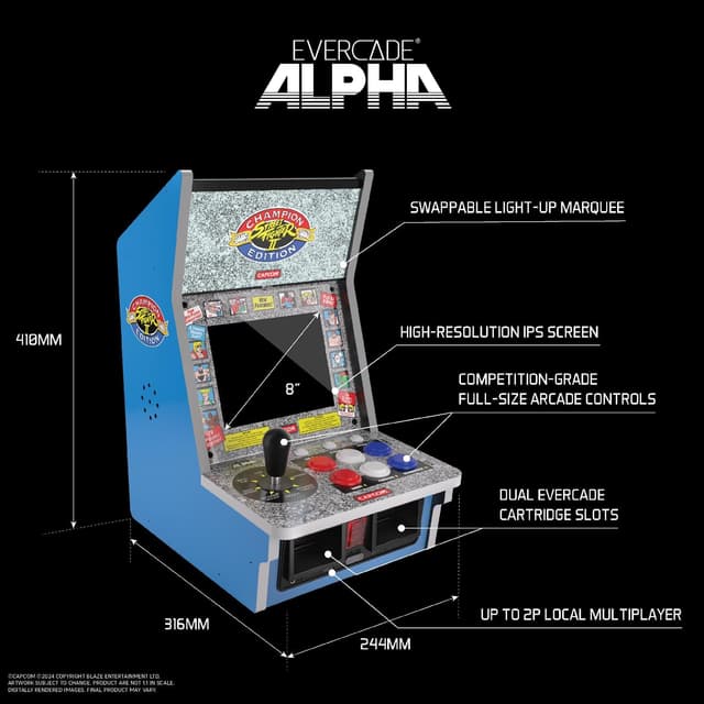 Thumbnail 2 de Evercade Alpha Street Fighter bartop arcade