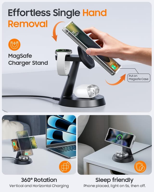 Detalle 2 de Magnetic Wireless Charger for Samsung 3-in-1