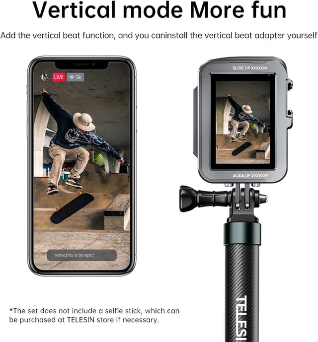 Detalle de TELESIN Vertikales GoPro-Käfiggehäuse 80 g