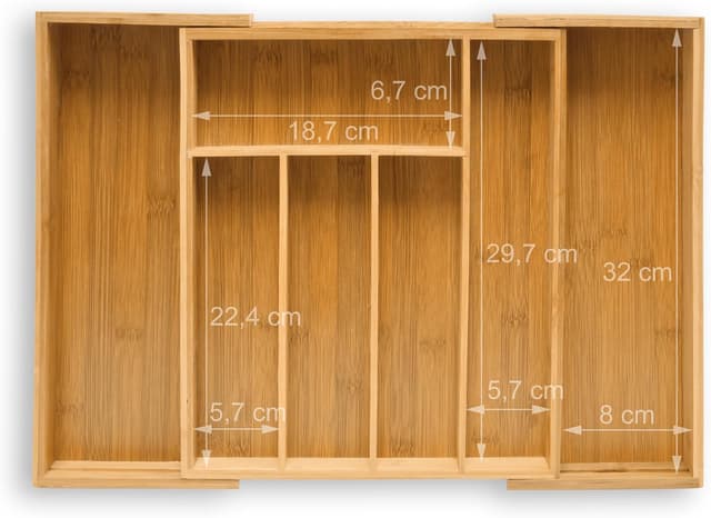 Thumbnail 5 de Relaxdays Besteckkasten Bambus 33,5x29-48x5 cm 🍴