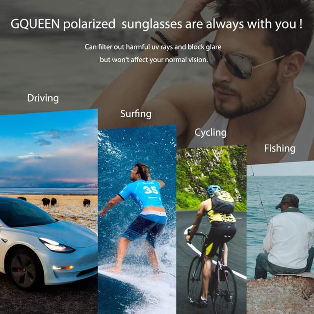 Thumbnail 5 de GQUEEN Gafas de sol polarizadas UV400 62 mm