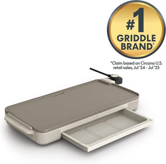 Detalle de 10" x 20" Electric Griddle with Warming Tray (EverGood™ Ceramic Nonstick) by Bella — Removable Temperature Probe