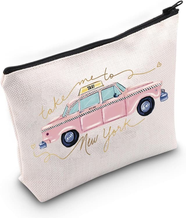 Detalle de New York Vacation Gift NCY Bachelorette Party Take Me to New York canvas zip pouch makeup bag