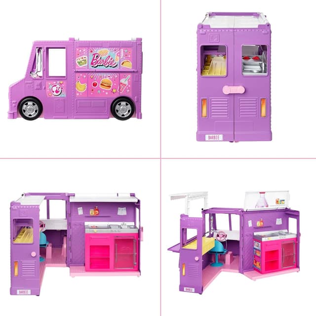 Thumbnail 4 de Barbie Food Truck Juguete con 25 Accesorios 🍔🚚 (Mattel GMW07)