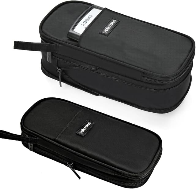 Detalle de YOKUMA Federmäppchen & Pencil Case (groß) – schwarz, faltbar mit mehreren Fächern