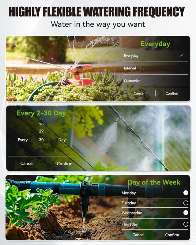 Detalle 2 de RAINPOINT Timer Irrigazione WiFi 2 uscite con ingresso in ottone e controllo via app/Alexa