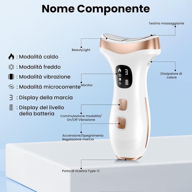 Thumbnail 6 de Massaggiatore Viso Lifting Elettrico 3 livelli 46°C