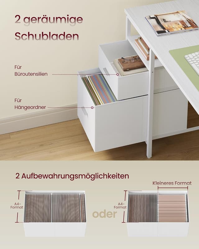 Detalle 2 de Computertisch 140 x 60 cm mit Ablagen