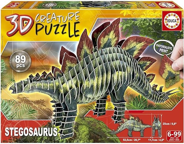 Detalle de Educa Stegosaurus Puzzle 3D para niños de 5+ 🦖