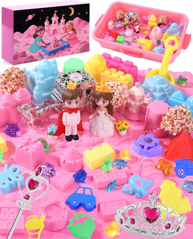 Detalle de cycletour Coffret sable magique « Série Château » (1 kg de rose super sand) dès 3 ans