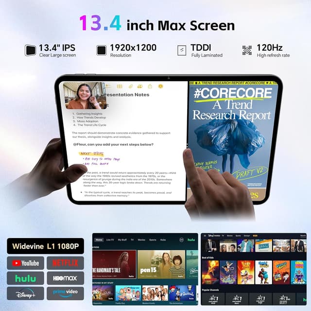 Detalle 2 de TECLAST T65 13-inch Android 16 Tablet Bundle with Keyboard (2-in-1) — 20GB+128GB, 120Hz, 4G LTE