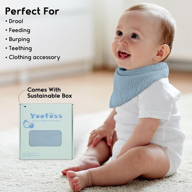 Thumbnail 6 de Yoofoss Baby Bibs – 10 Pack Dribble Bandana Bibs