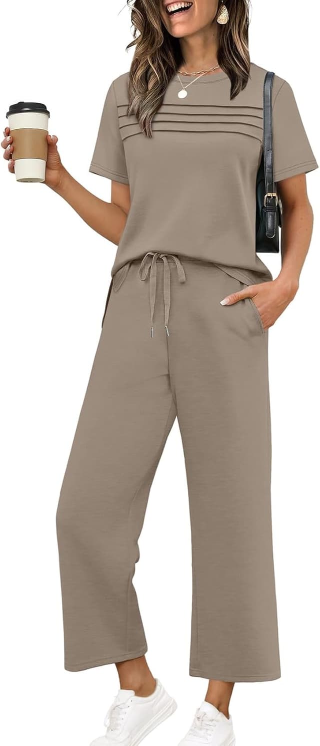 Detalle de WIHOLL Two Piece Sets Wide Leg Pants S-3XL