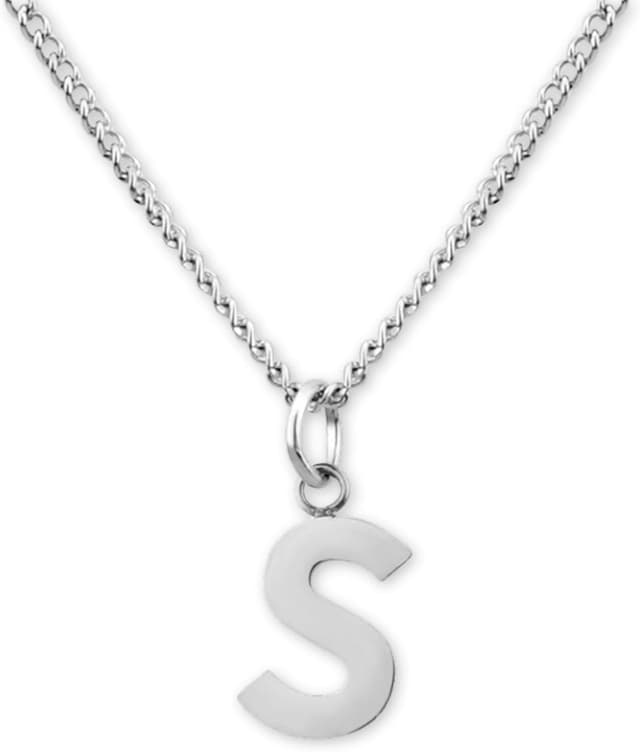 Detalle de GD GOOD.designs EST. 2015 Collana con lettere in argento A-Z, ciondolo delicato su catena regolabile