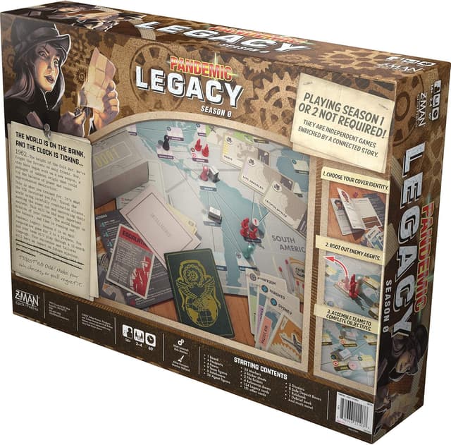Detalle 2 de Pandemic Legacy Season 0 Board Game (Z-Man Games) — Cooperative Cold War Spy Thriller for 2–4 Players